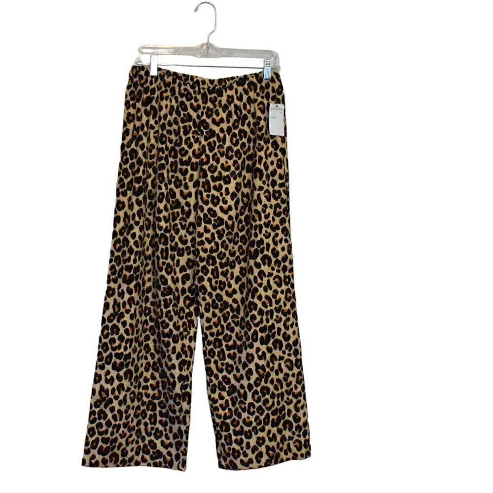 Nordstrom Two Piece Flannel Leopard Print Pajama Set Size S - Picture 4 of 15